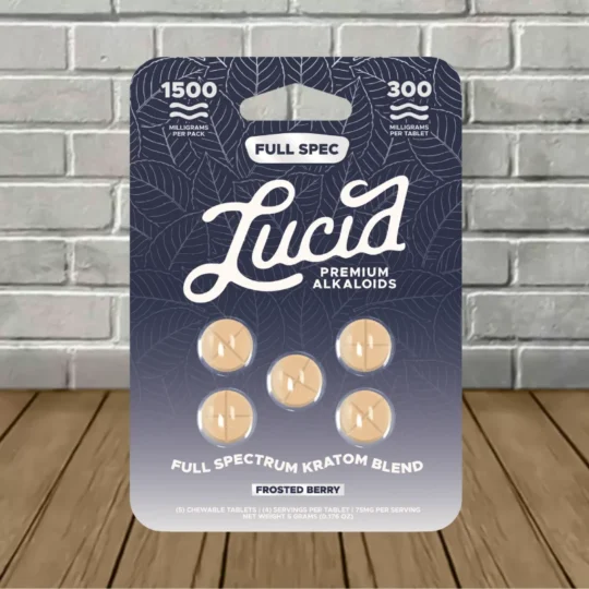 Lucid Full Spectrum Kratom Extract Tablets 300mg 5ct - Frosted Berry -- 5ct Blister Pack