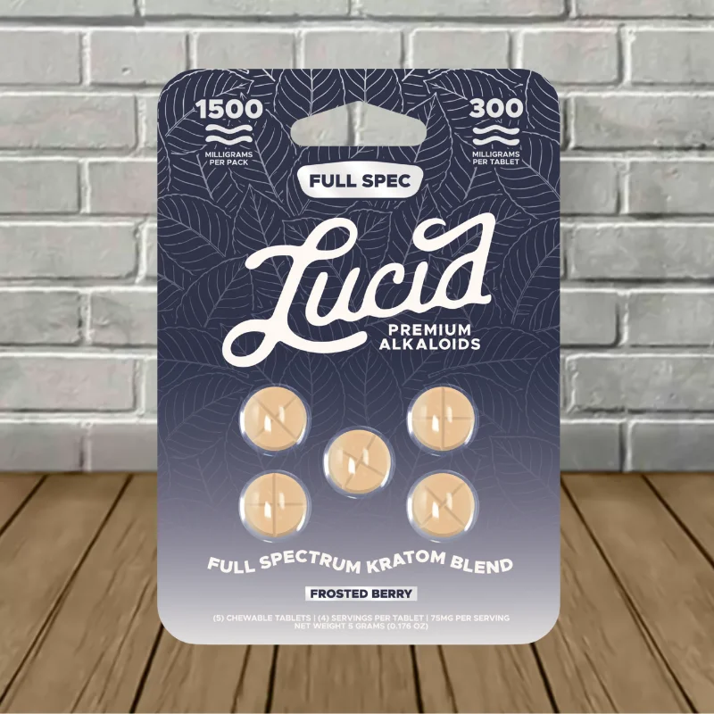 Lucid Full Spectrum Kratom Extract Tablets 300mg 5ct - Frosted Berry -- 5ct Blister Pack