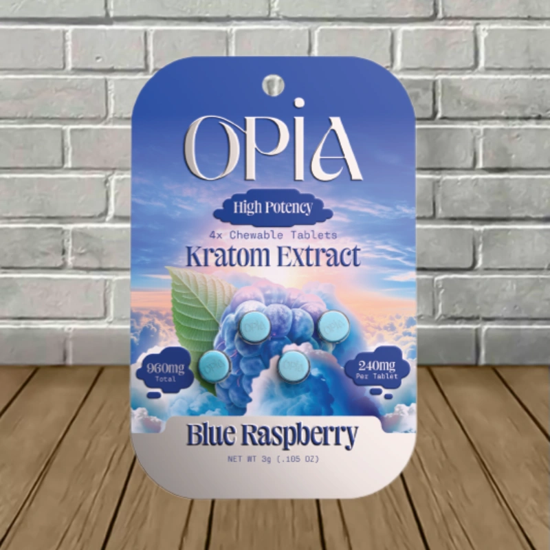 OPIA-High-Potency-Kratom-Extract-Tablets-240mg-Blue-Raspberry-4ct-Blister-Pack
