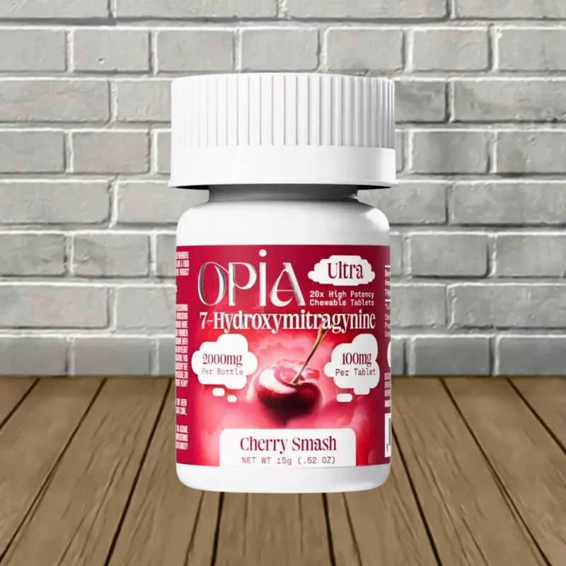 Opia Ultra 7-Hydroxymitragynine High Potency Chewable Tablets 100mg 20ct - Cherry Smash -- 20ct Jar