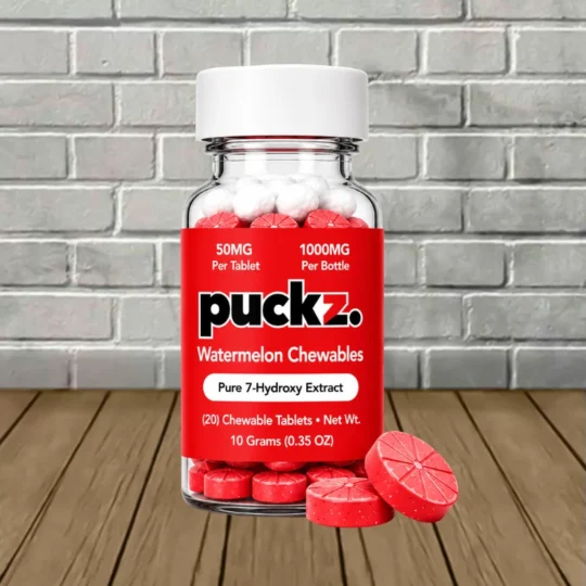 Puckz-Pure-7-Hydroxy-Extract-Tablets-1000mg-Watermelon-20ct-Jar