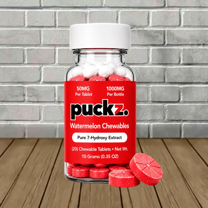 Puckz-Pure-7-Hydroxy-Extract-Tablets-1000mg-Watermelon-20ct-Jar