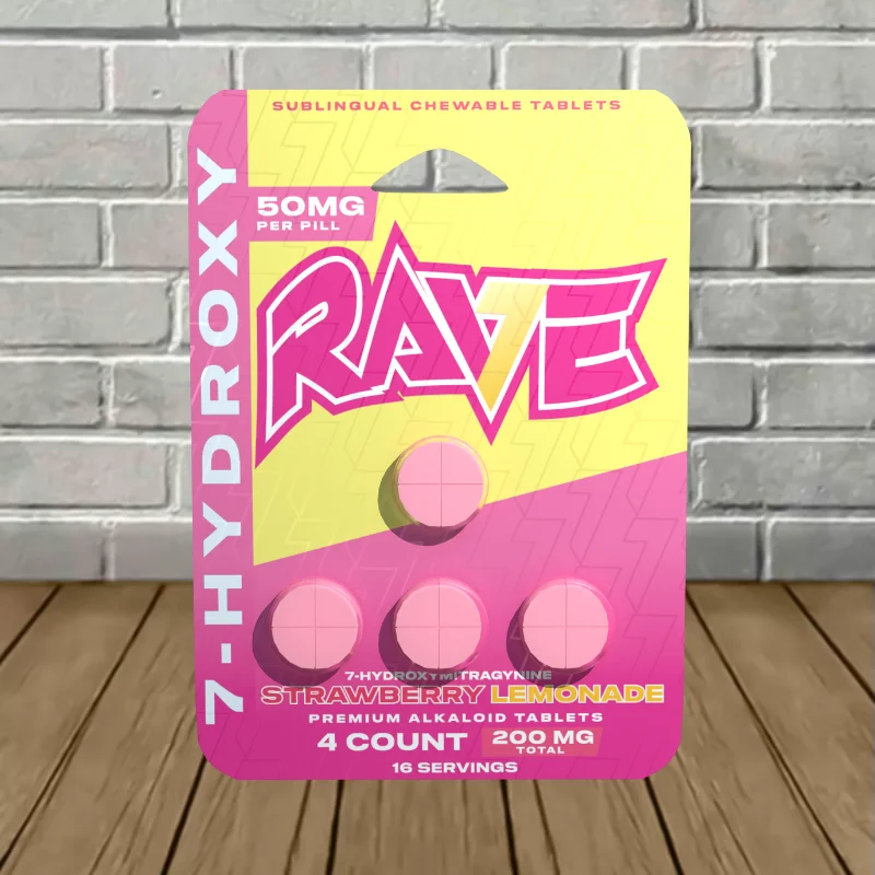 Rave-7-Hydroxy-Tablets-Blister-Pack-200mg-Strawberry-Lemonade-4ct-Blister-Pack