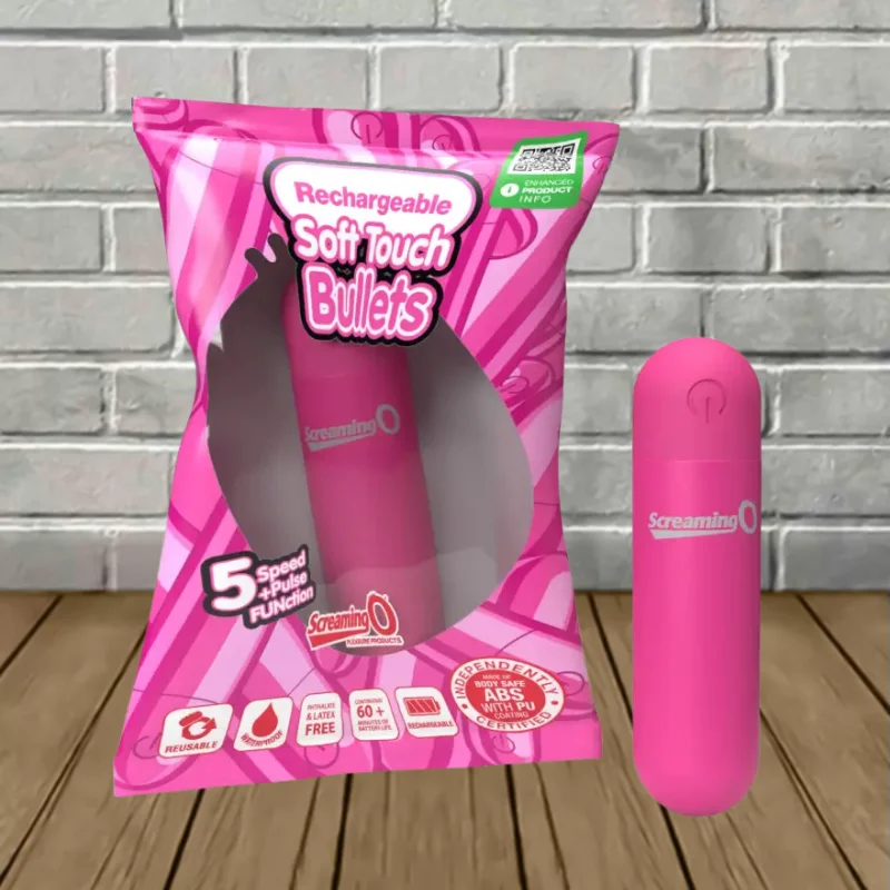 Screaming O Bullet Vibrator for Women Rechargeable Soft Touch - Pink - 1ct